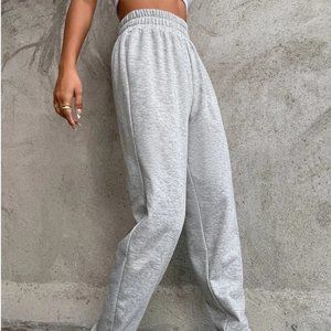 SHEIN - Elastic Waist Solid Sweatpants